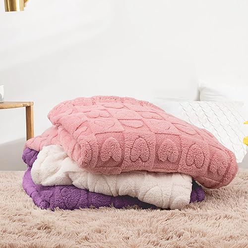Miniatura 8 de MACEVIA Manta para mujer con corazón a cuadros, regalo de cumpleaños para mujeres, mamá, novia, súper suave y cálida, manta de forro polar mullida