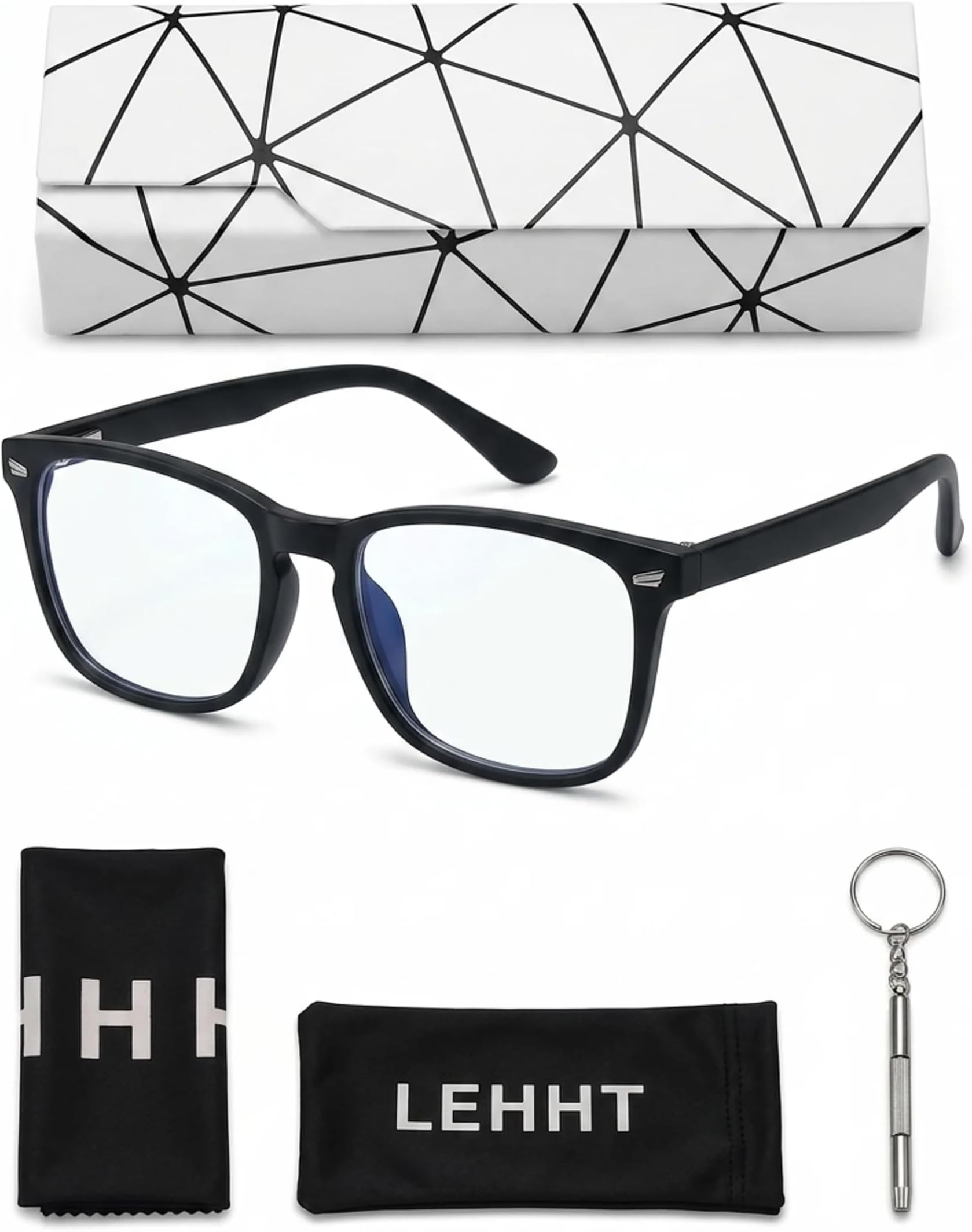 Blue Light Blocking Glasses for Computer & Gaming โ Lightweight Anti Eye Strain Glasses for Screen Time, Work & Reading โ Unisex