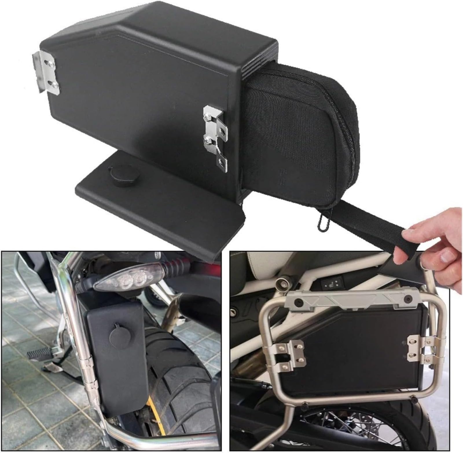 Generic Borsa Porta Attrezzi per Motocicletta, Cassetta degli Attrezzi Motocicletta, Borse Portaoggetti in Plastica, Adatta per Benelli, TRK, 502x, 552X, 702X