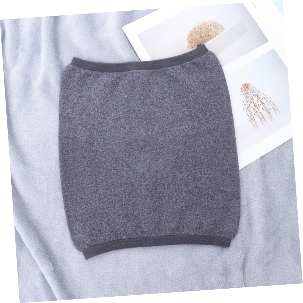 MUSISALY 1Pc Warm Cashmere Waist Support Band Stretchy Waistband Protector for Stomach and Abdomen Tight Fitting Elastic Design for Daily Wear Grey