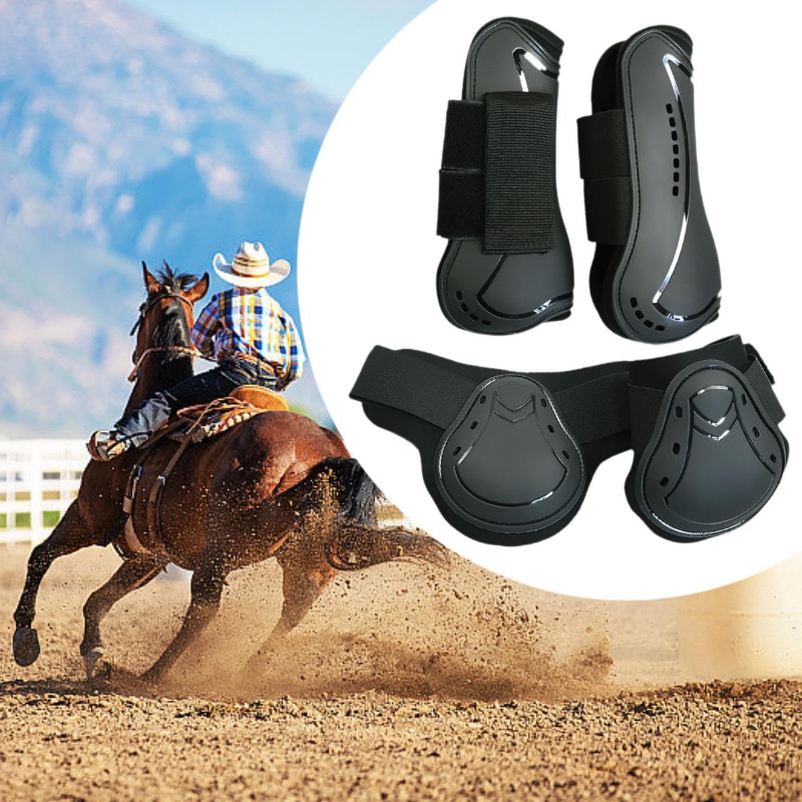 Colcolo 4 Pezzi paratendini per Cavalli avvolge PU Shell Neoprene parastinchi per Cavalli per Zampe Anteriori e Posteriori Protezione Ingranaggi per, M