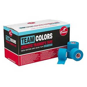 Cramer Team Color Athletic Tape Blue Latex-Free 1 5 x 10yds 32 Roll Bulk Case Tearable Sports Tape