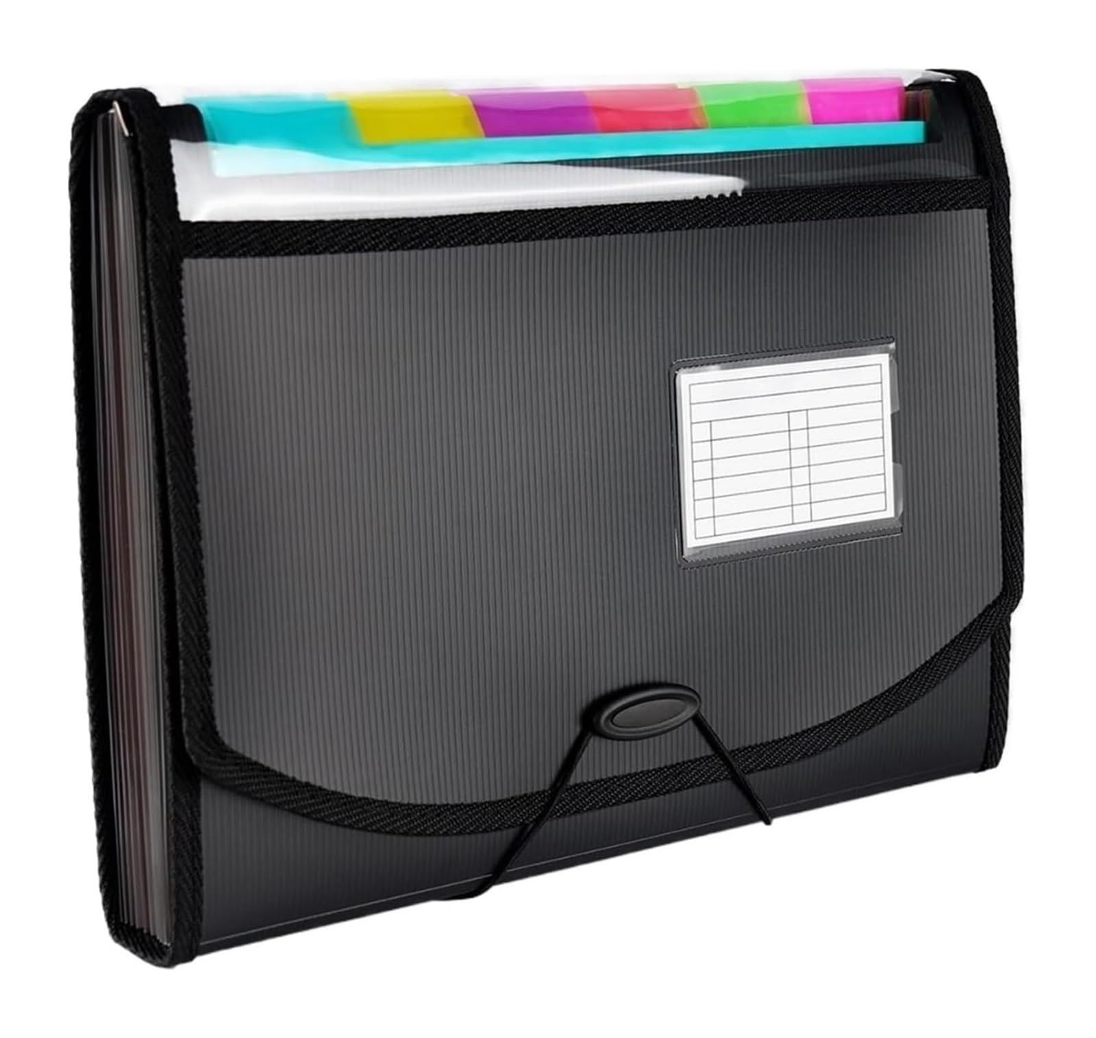 Carpeta expansible, Organizador de Documentos Carpeta de Archivos expandible de 13 Bolsillos con pestañas divisorias Negro 240x30x330 mm