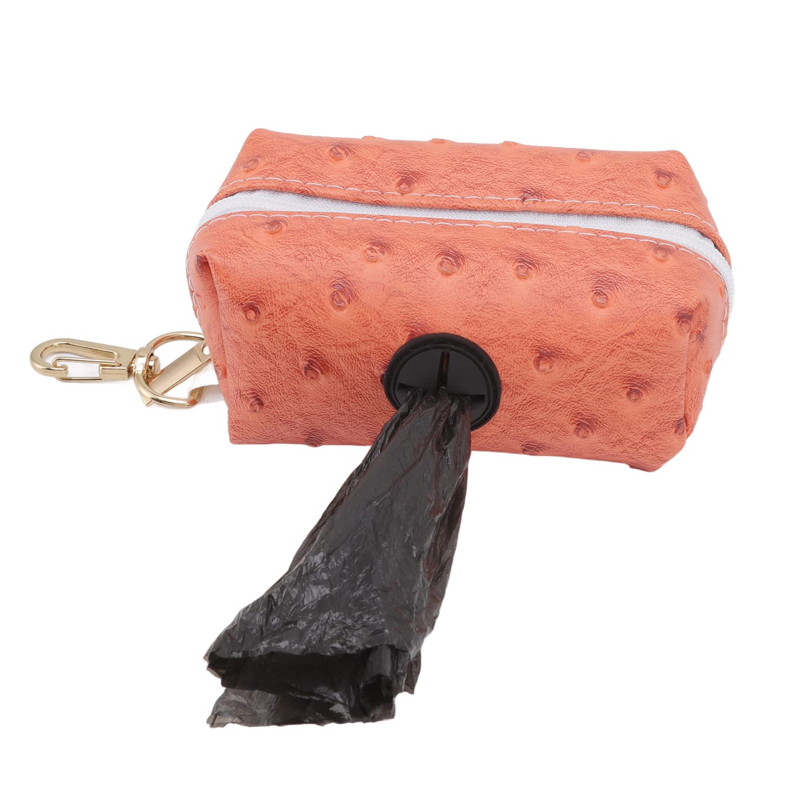 CHICIRIS Hundekotbeutelspender, tragbar, bequem, mit Reißverschluss, Orange