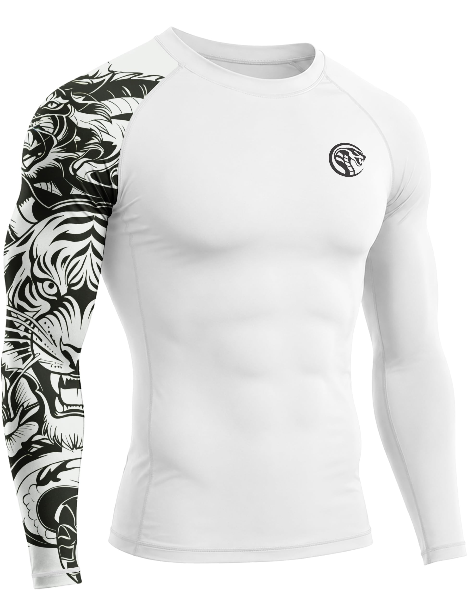 WISMBOX Herren Langarm UPF 50+ Rashguard Kompression für BJJ Schwimmen | Atmungsaktives Funktionsshirt mit UV-Schutz. Schnelltrocknend, bietet flexiblen Halt für MMA, Surfen und Fitness, Gr. S-3XL.
