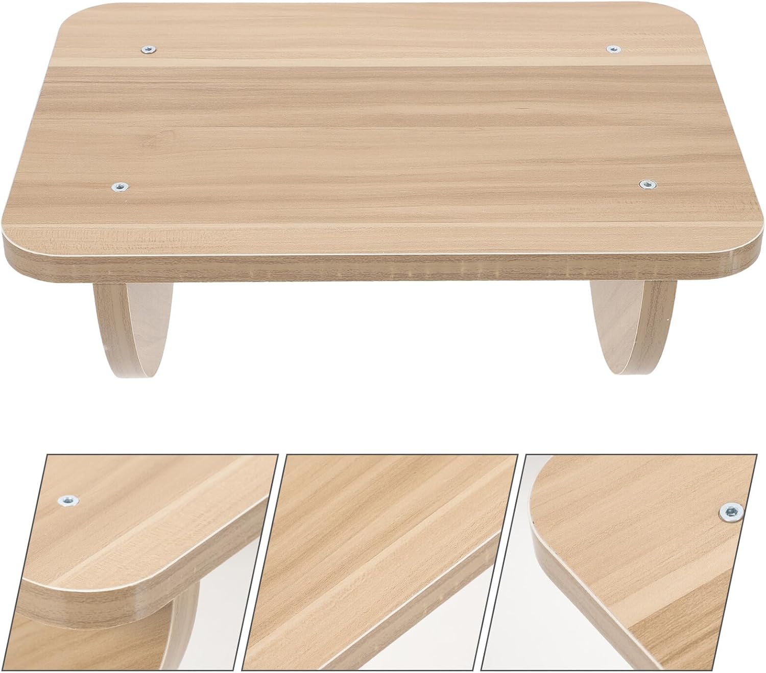 NOLITOY Ergonomic Wooden Foot Stool Under Desk Footrest for Office Use Medium Massage and Pressure Relief Footrest for Home and Work Stable Load-Bearing with Curved Design Random Color