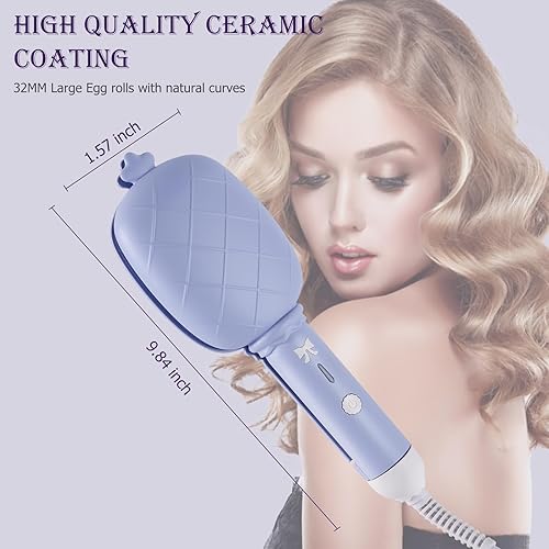 Miniatura 2 de Rizador de pelo pequeño, rizador de 1.260 in, temperatura ajustable, se calienta rápidamente, mini ondas, rizadores de pelo para mujeres, color beige