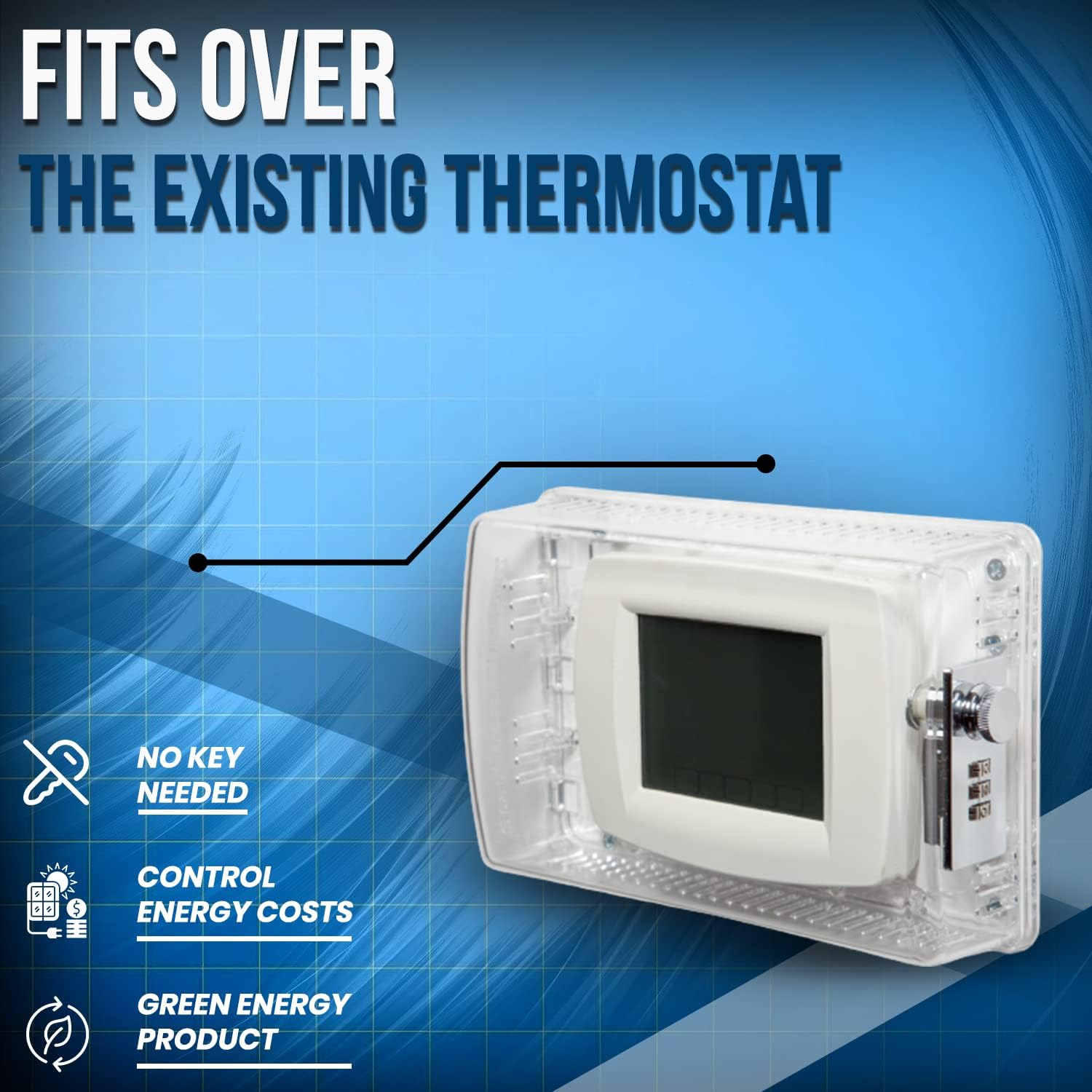 StatGuardPlus XL2 Universal Thermostat Guard with Combination Lock, Clear Thermostat Lock Box Includes Wall-Cover for Clean Look (Fits thermostats 4.5 x 7 x 2.5).