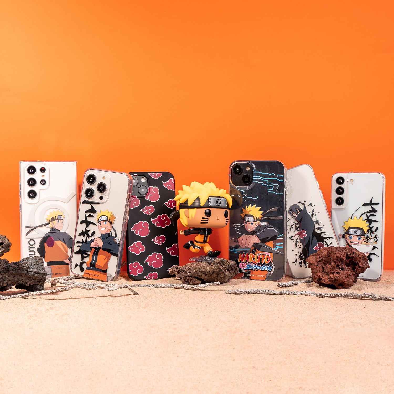 Custodia per iPhone 14 ufficiale Naruto, Akatsuki per proteggere il tuo cellulare. Custodia in silicone liquido nero flessibile con licenza ufficiale