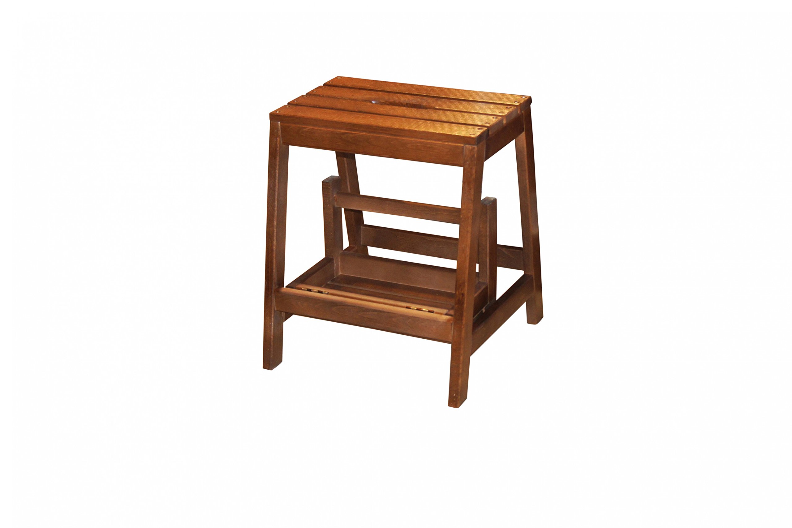Marchepied pliable à deux marches en bois de hêtre