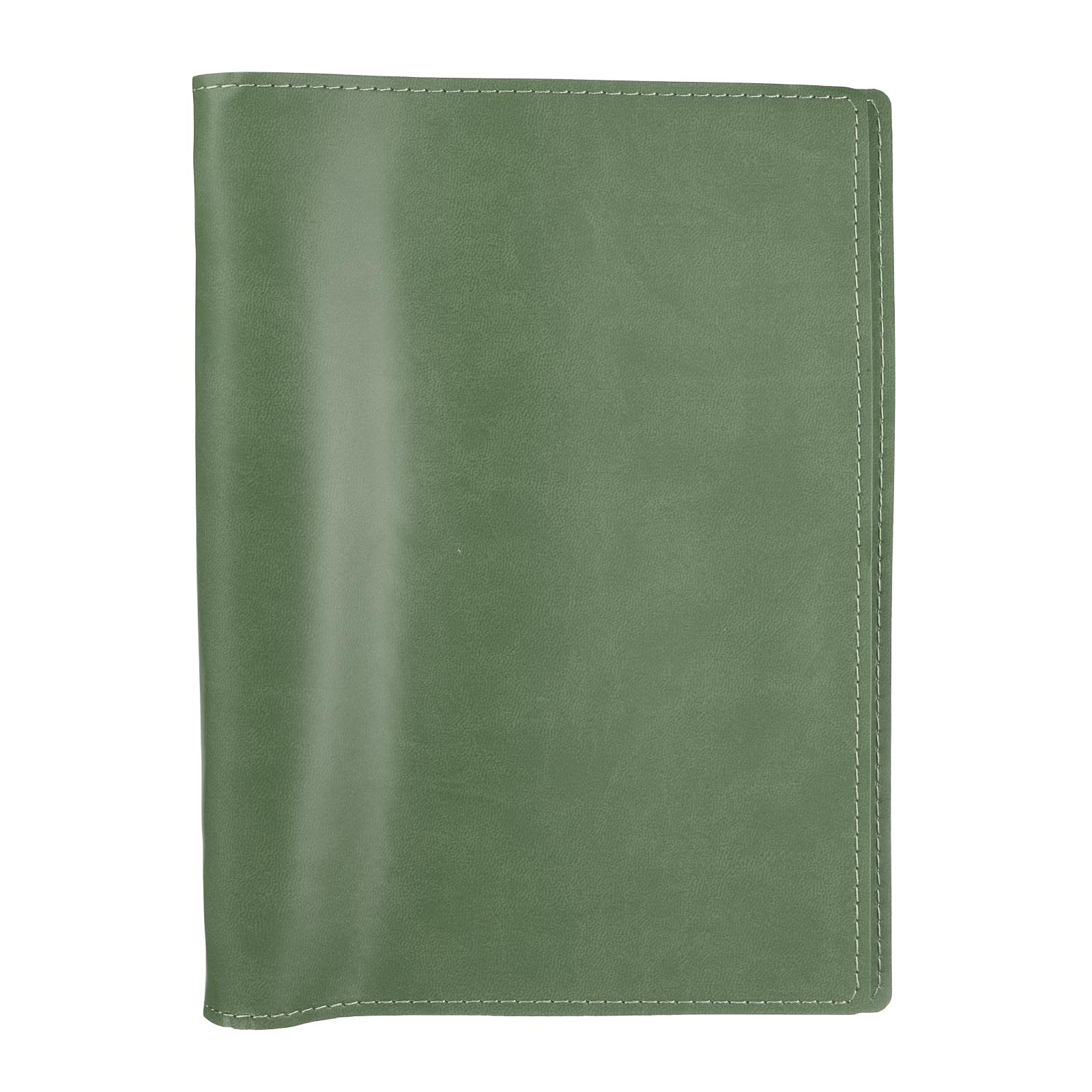 PATIKIL A5 PU Leather Binder Protector, 6 Ring Loose Leaf Notebook Protector Round Ring Binder Folder Cover Refillable Notebook for Photocard Collection Travel Journal Planner, Green