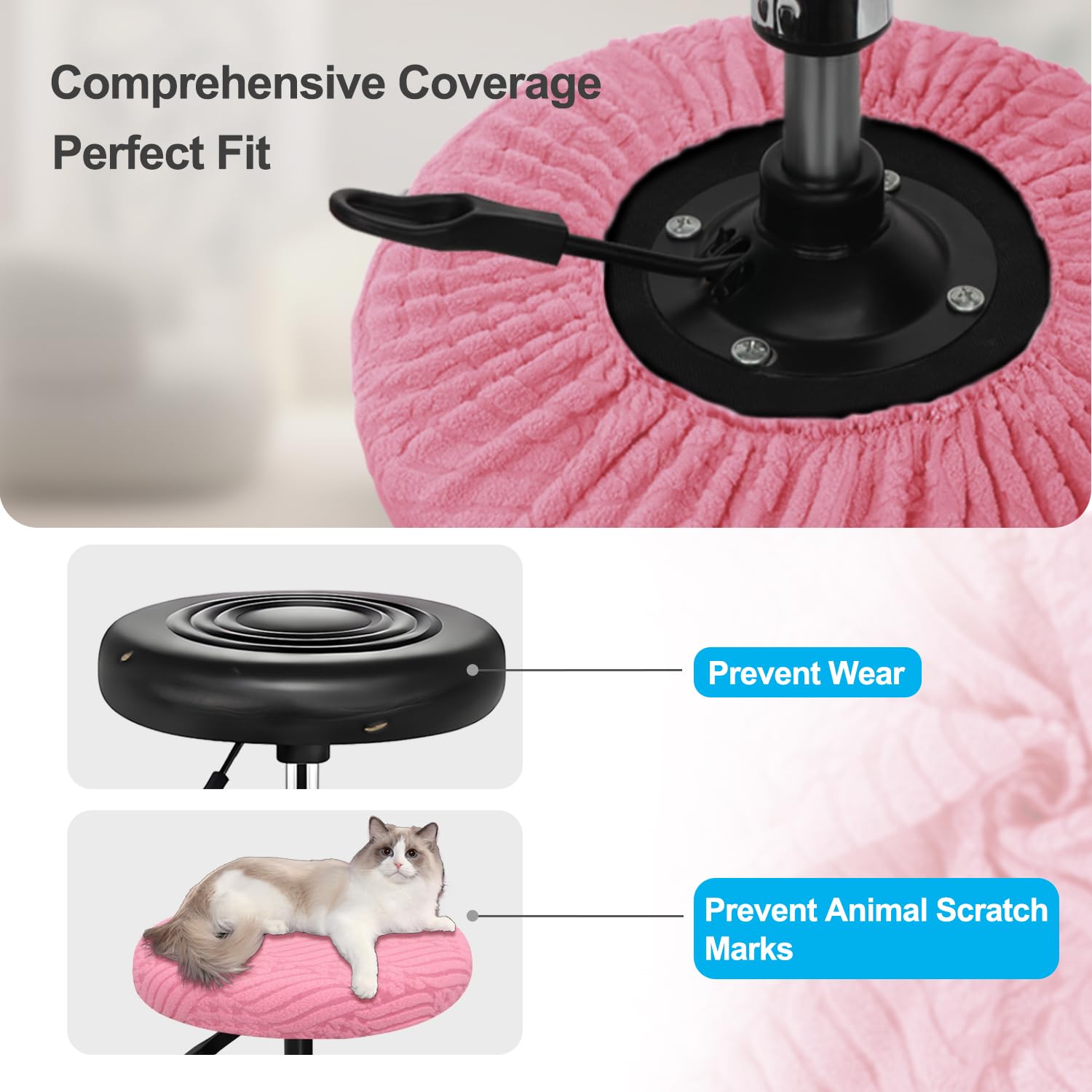 YINGAYOU Stool Covers Round 12-16" with Jacquard Pattern Bar Stool Seat Covers Round - Image 3