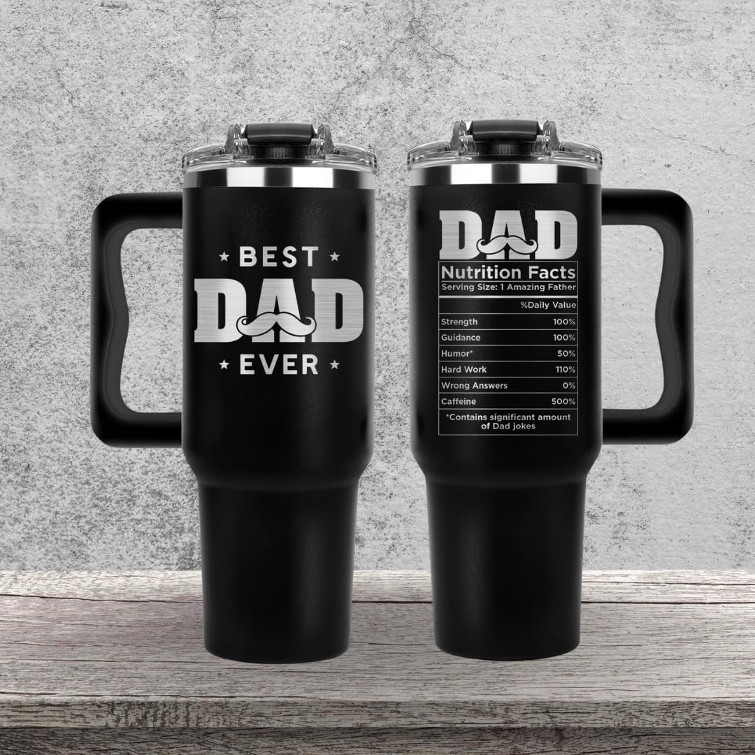 Vivulla68 Best Dad Ever Tumbler 40Oz - Gift for Daddy, Birthday And Fathers Day from Daughter, Son - Cool, Funny Coffee Mug, Proud Papa Cup for Men, Grandfather, Daddy, Elderly - Image 5
