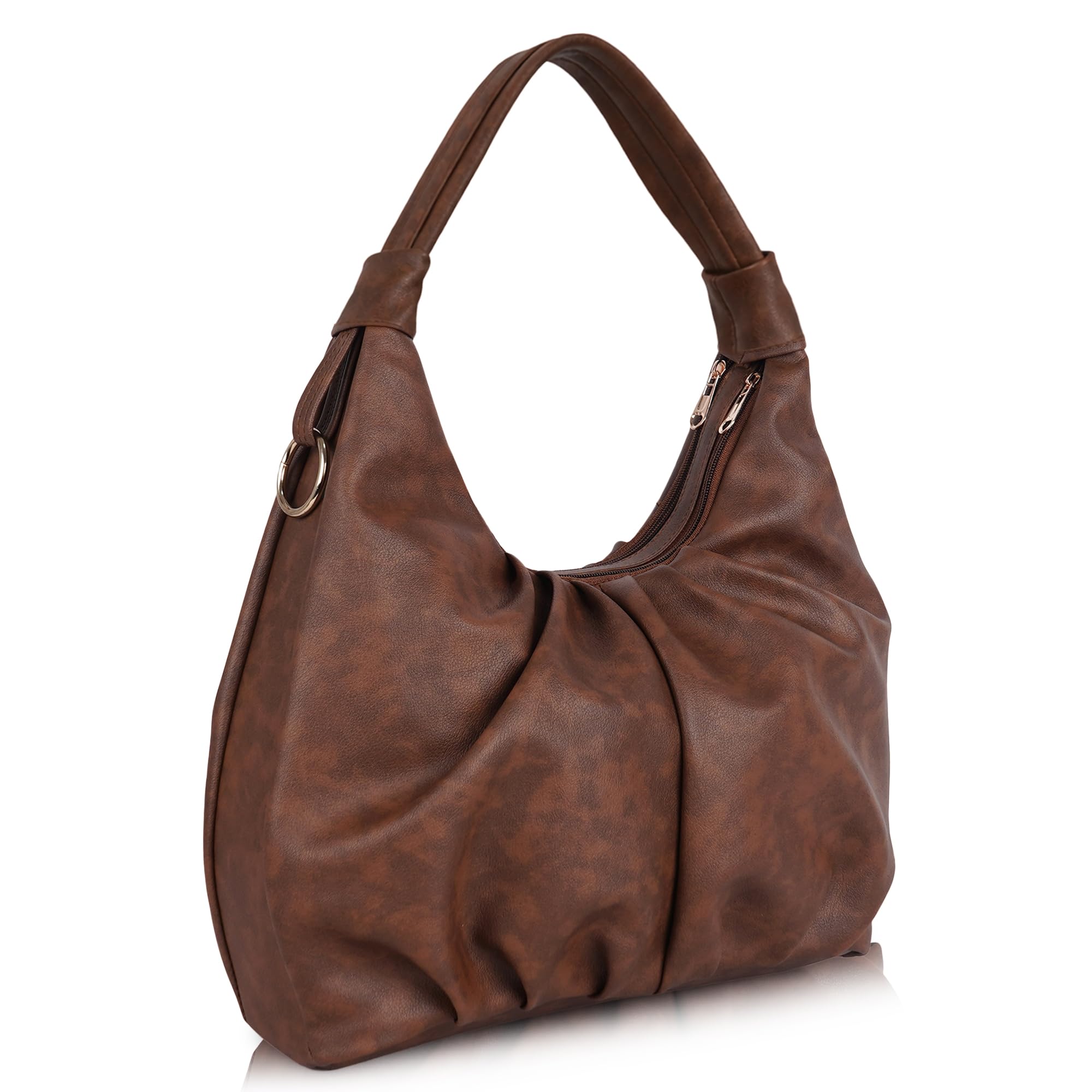 DIXON Women's PU Leather Hobo Handbag | Stylish Shoulder Bag for Women |Large Capacity Tote Purse | Fashion Casual Handbag for Daily Use, Office & Travel-image-8