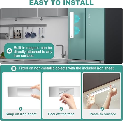 Miniatura 7 de Luces para debajo del gabinete 47 LED luces de armario con sensor de movimiento delgado de 12 pulgadas paquete de 3 luces nocturnas inalámbricas