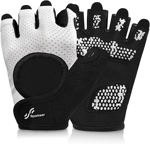 Miniatura 1 de Sportneer Guantes de entrenamiento para hombres y mujeres, protección completa de la palma guantes de ejercicio transpirables con espalda abierta