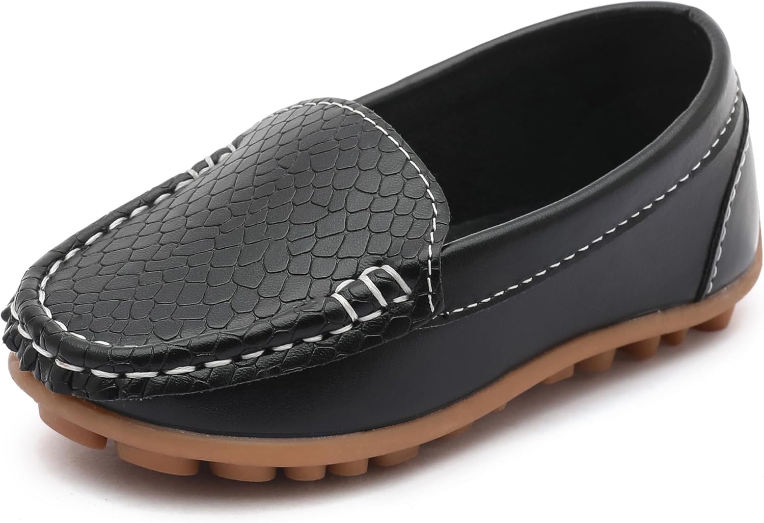 LONSOEN Toddler Little Kid Boys Girls Soft Slip On Loafers Dress Flat Shoes