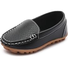 LONSOEN Toddler Little Kid Boys Girls Soft Slip On Loafers Dress Flat Shoes