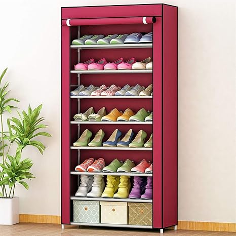 Amazon 靴箱 ほこり防止カバー付きクローゼット靴収納キャビネットオーガナイザー8層靴台 またお部屋の収納としても使えます Color Size 60x30x140cm シューズラック オンライン通販
