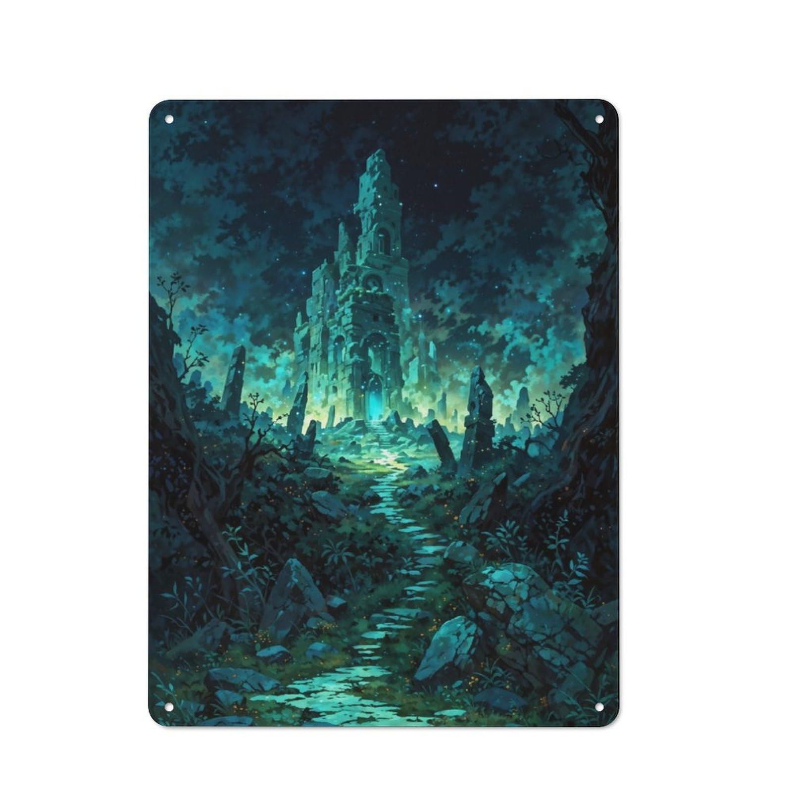 Junmoney Echoes Of Eden Metal Plaque 40X30cm With For Workshop Wall, Retro Decor, For Garage, Workshop And Man Cave Decoration