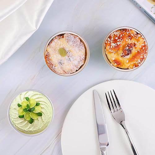 Miniatura 5 de EUSOAR Forros para cupcakes para hornear, 50 forros para magdalenas de 5 onzas, moldes de papel de aluminio desechables, recipientes de postre,