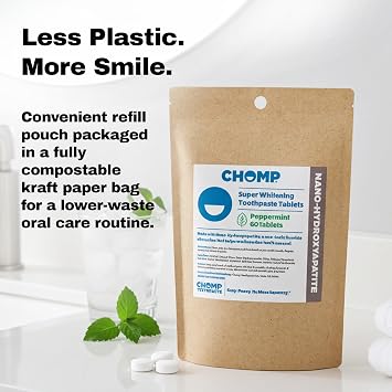 Chomp Super Whitening Toothpaste Tablets with Nano Hydroxyapatite Refill