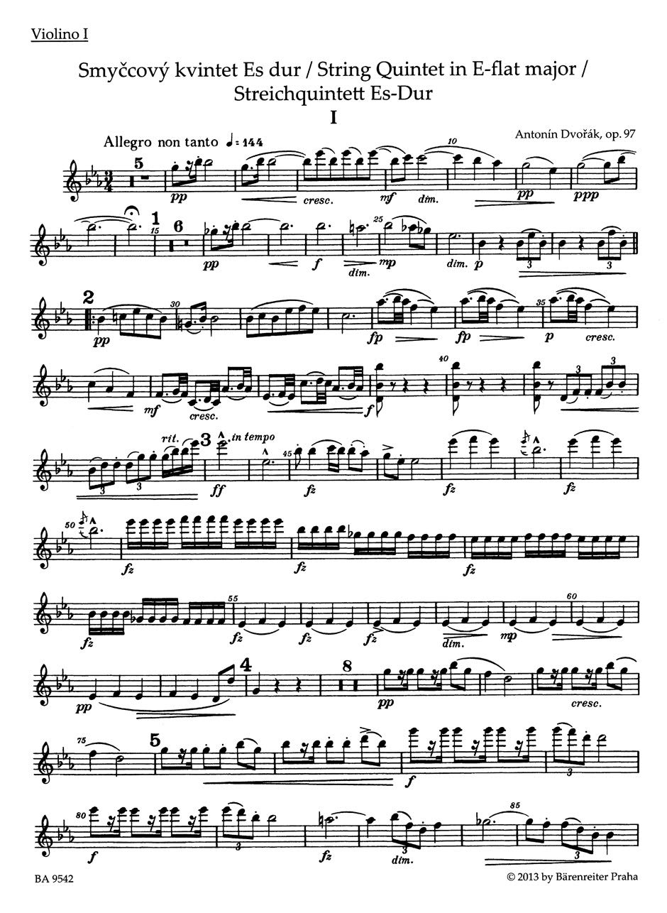 String Quintet in E-flat major Op.97 (Parts)      Sheet music – February 26, 2013