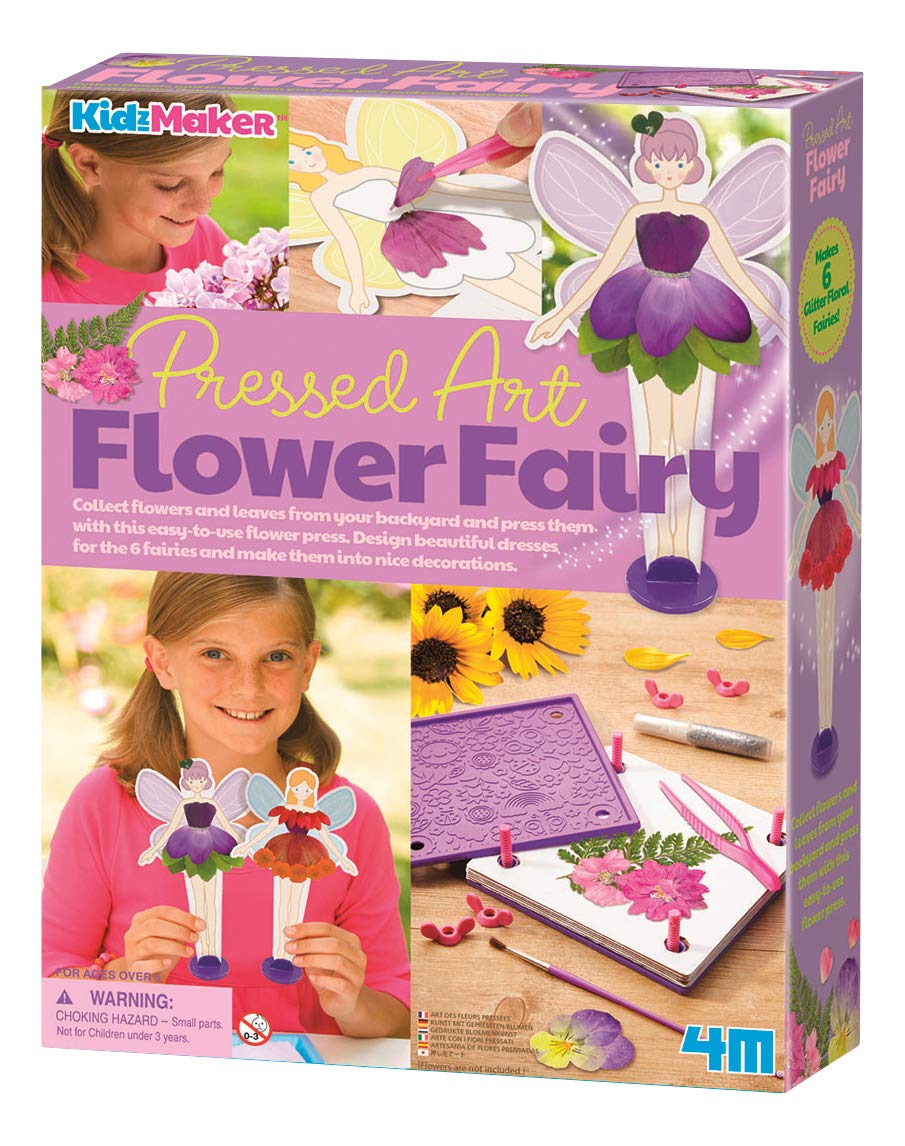 4M Kidzmaker Pressed Art Flower Fairy Kit, Multi, Model:3831