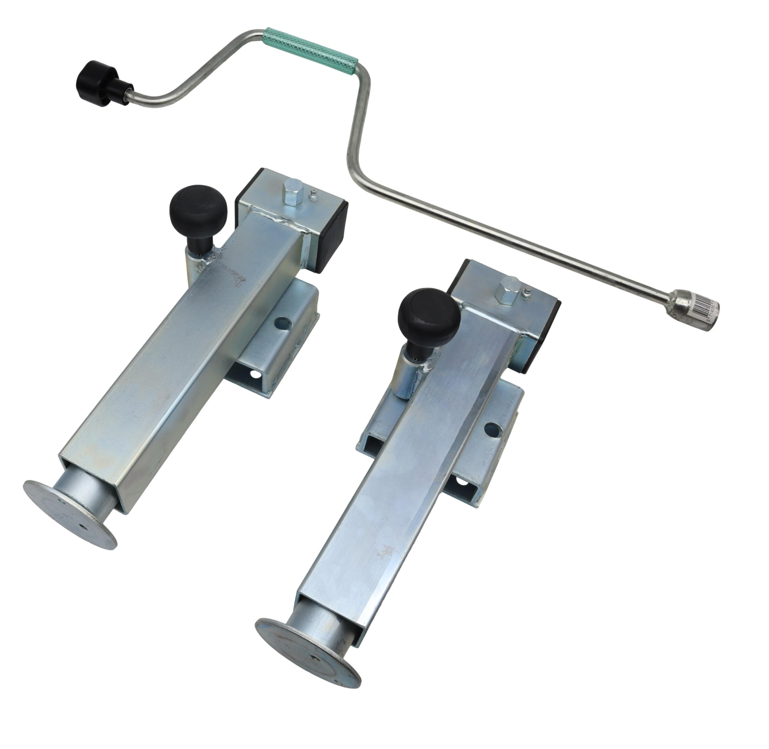 trailer parts4u 2X Schwenkstütze 1300/2600kg 380mm Konsole 42mm Ausdrehstütze Hubstütze Kurbelstütze PKW Anhänger inkl. Kurbel