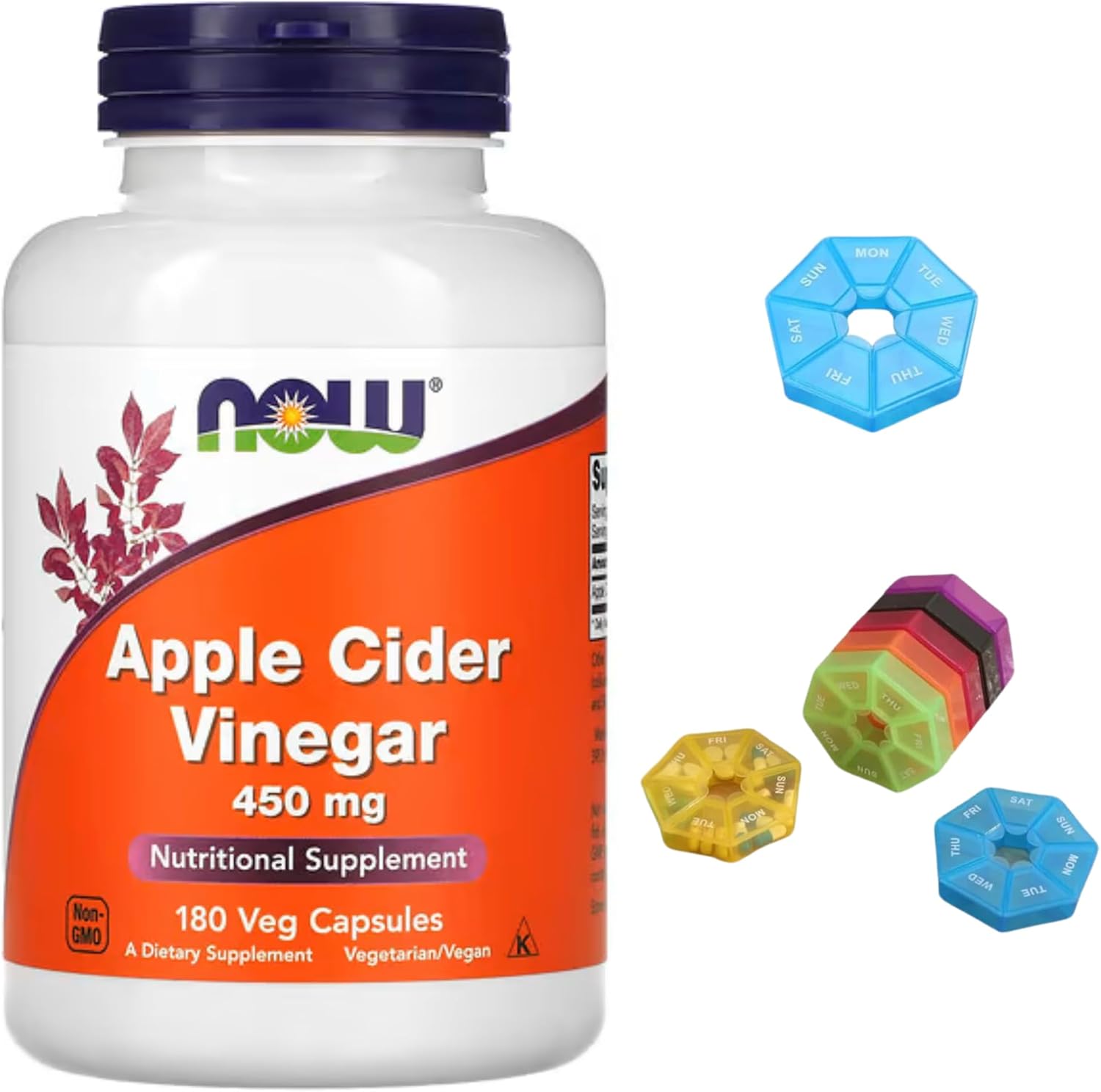 Apple Cider Vinegar Compatible With NOW Foods, 450 mg, 180 Veg Capsules