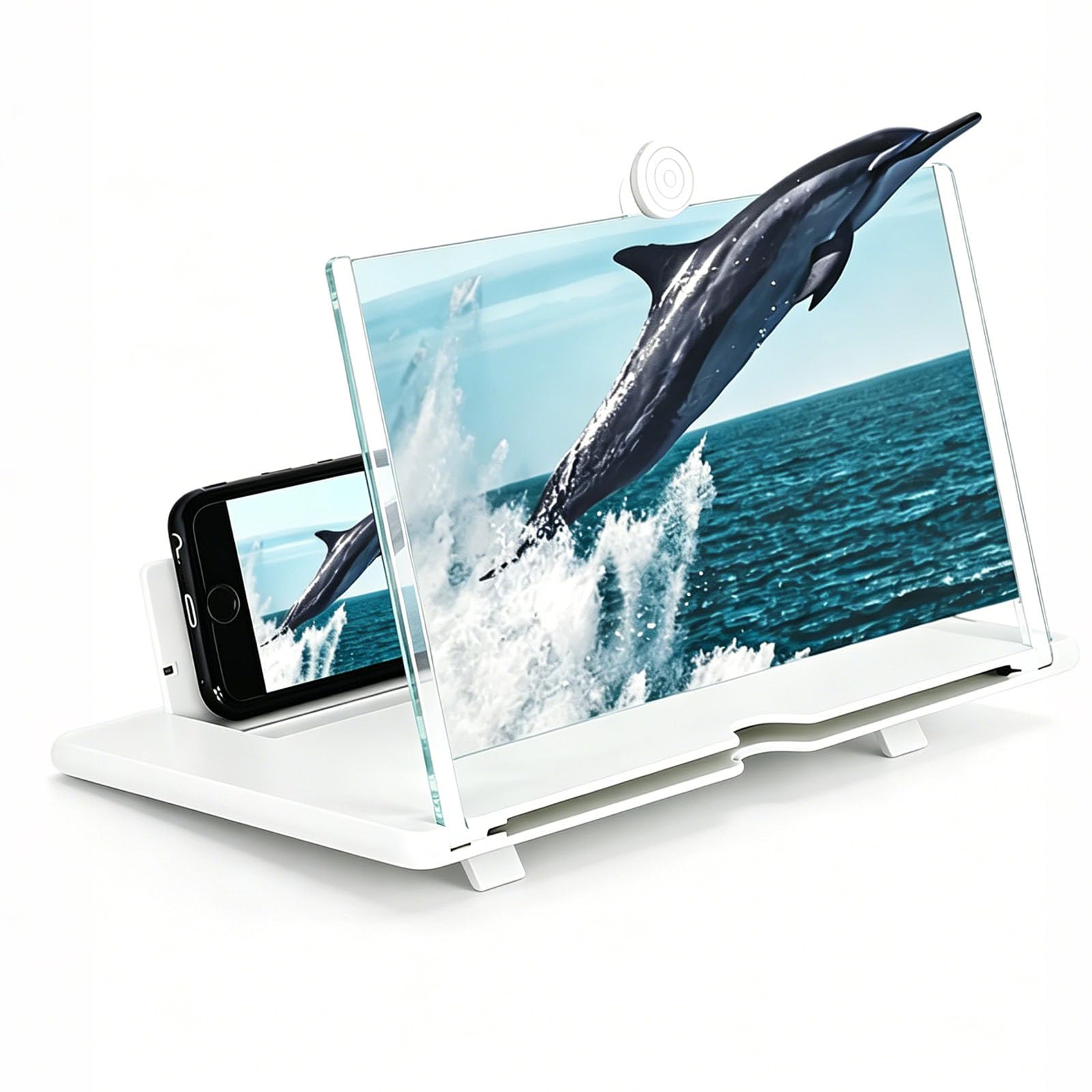 10 Inch Vision Max Mobile Screen Magnifier, Enhanced Mobile Screen Magnifier for Travel Entertainment, Mobile Projector for Gaming and Movies, White Screen Amplifier for Mobile Phone-image-0