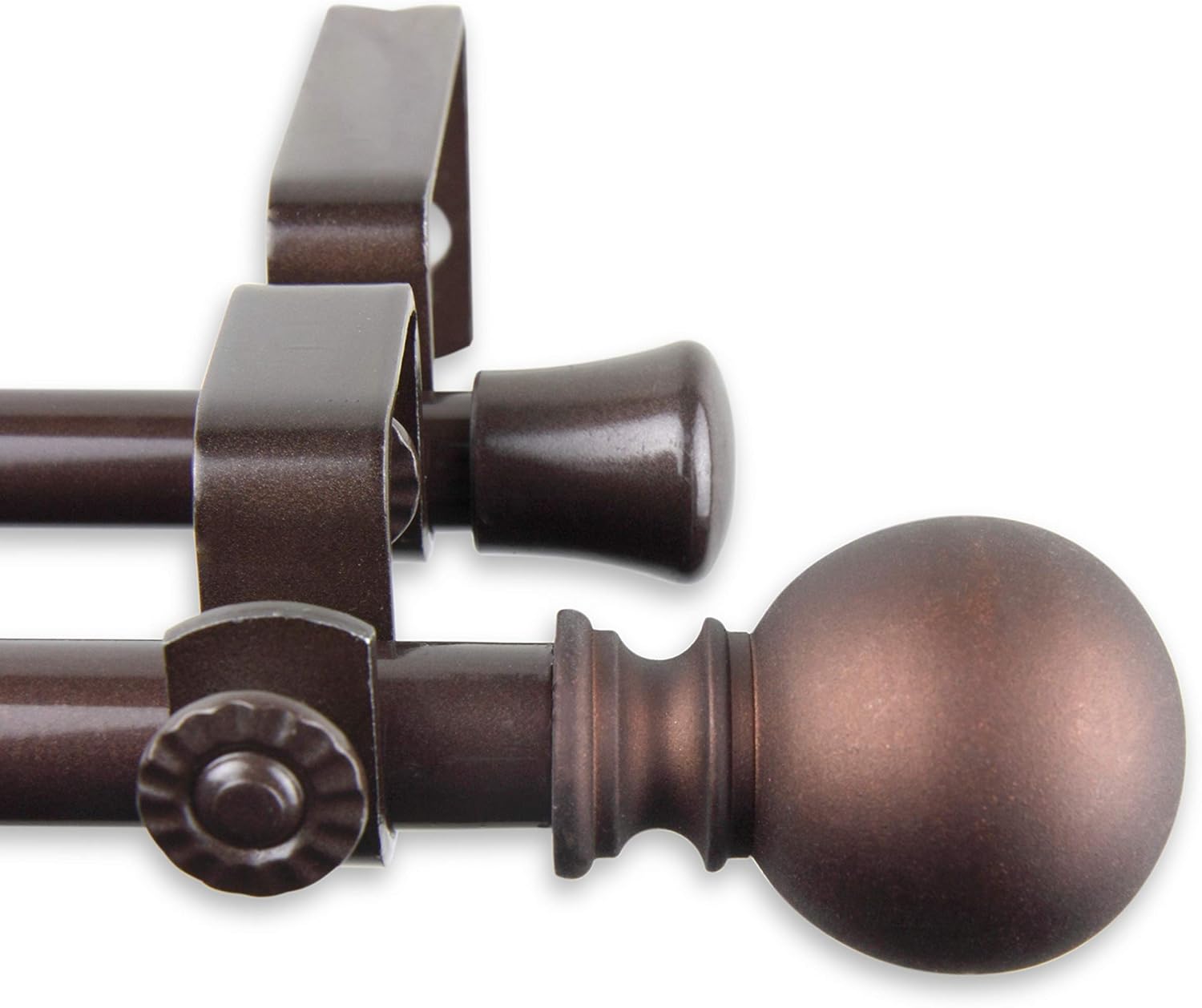 Mona 5/8" Double Curtain Rod 28-48 inch - Cocoa