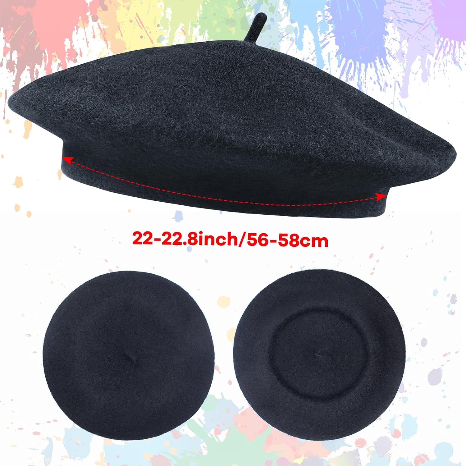 Kyson Artist Costume for Adult 8 Pcs Painter Halloween Dress Up with Beret Apron Palette Paint Brushes Earrings Bandana Beard