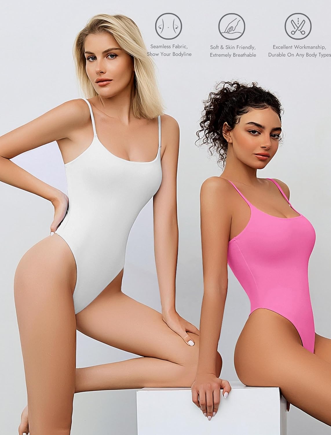 Avidlove Tank Top Bodysuit for Women Square Neck Double Lined Body Suits One Piece Thong Basic Summer Cami Tops - Image 3
