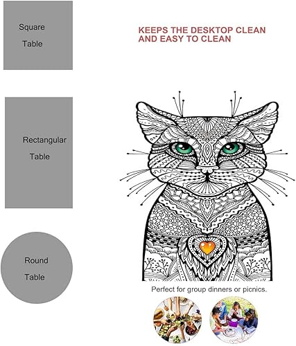 Miniatura 3 de Mantel rectangular de dibujos de animales para mesa, mantel de pícnic, decoración de granja, 30 x 30 pulgadas