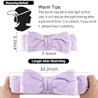 Vista 6 de WHAVEL - Paquete de 6 diademas de microfibra púrpura para spa, diademas con moño para lavar la cara, set de diademas faciales, diademas suaves