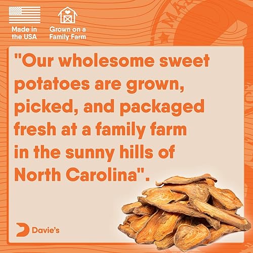 Miniatura 6 de Davie's Sweet Potato Dog Treats - Golosinas saludables para perros hechas solo en Estados Unidos, golosinas naturales para perros, alternativa