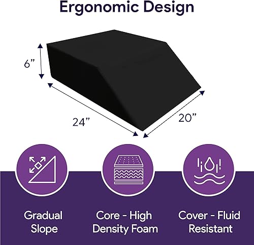 Vista 3 de ProHeal Almohada de elevación de piernas, almohada de espuma para piernas, soporte de rodilla, cadera y espalda, promueve la circulación sanguínea