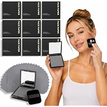 Oil Blotting Paper for Face, 500 Sheets Mirror and 4 Stickers for Oily Skin | Built-in Mirror, All-Day Shine Control, Oily Skin, Portable