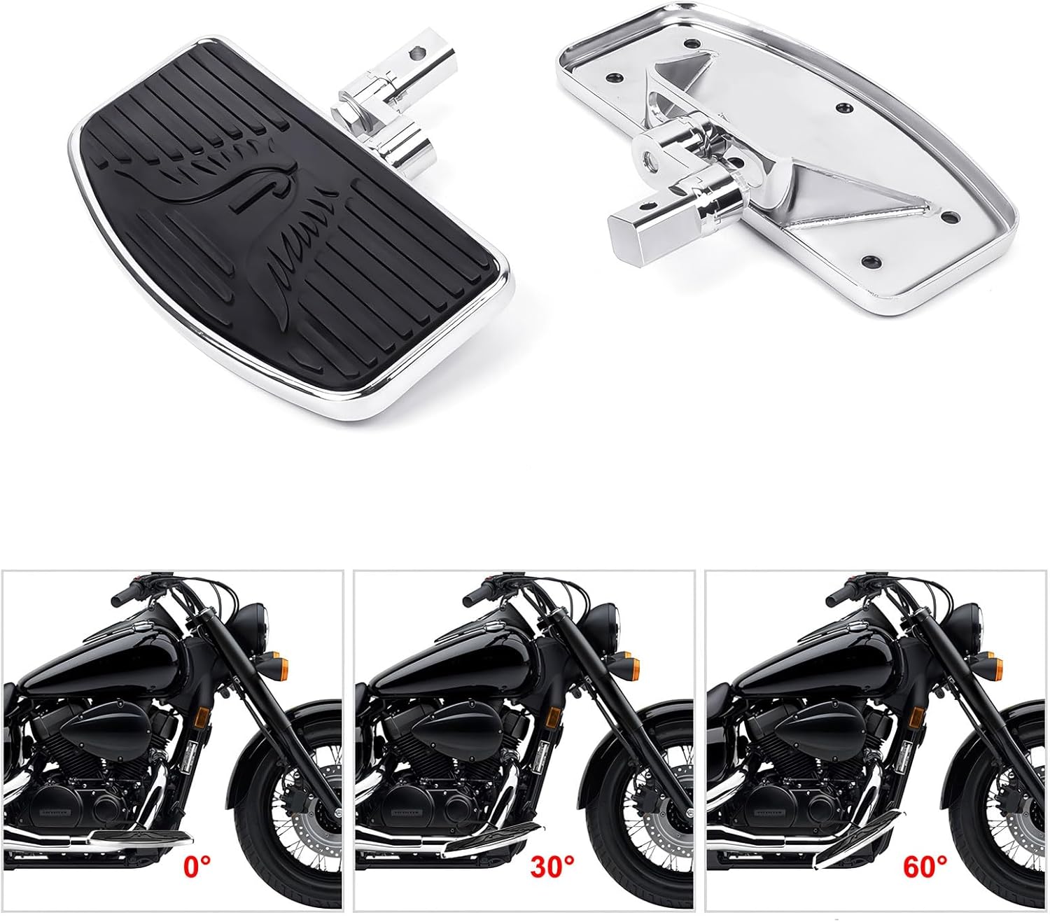 Driver Floorboards Front Floorboard Foot Peg Pedals Compatible with Yamaha Vstar Dragstar 400 650 V-Max XV125 Suzuki VL800 VL400 C50 Pair Honda VTX1300 VTX1800 (Eagle Da)