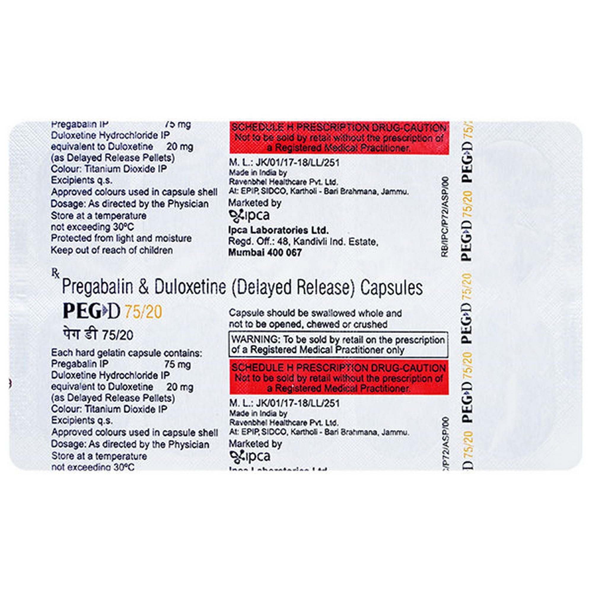 Peg D 75/20 - Strip of 10 Capsules