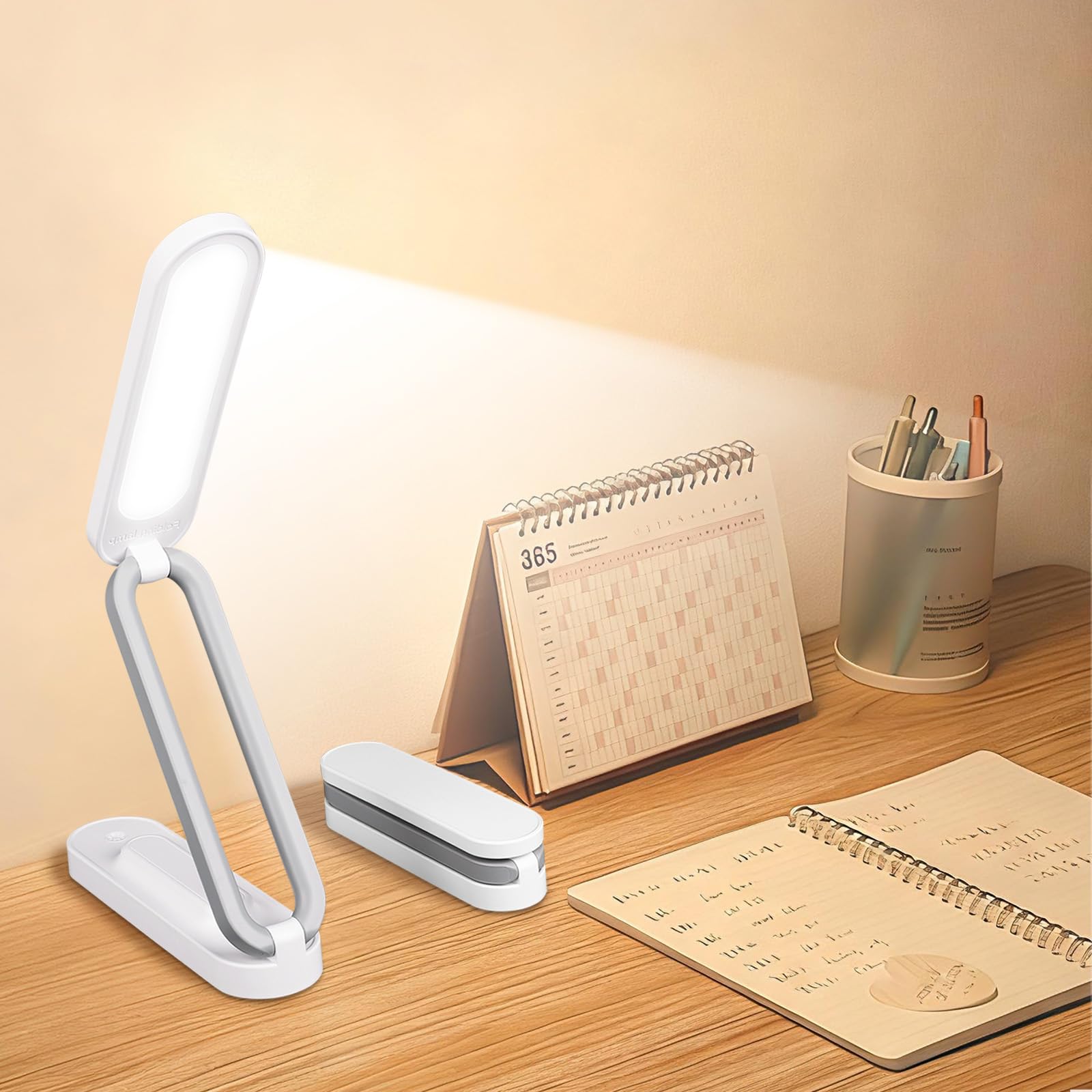 Rechargeable LED Desk Lamp, Foldable Portable Table Light wi