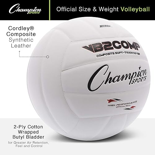 Miniatura 2 de Champion Sports VB - Juego de voleibol de cuero sintético compuesto oficial, varios colores
