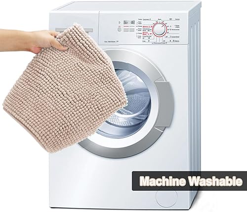 Miniatura 78 de Urvoix Juego de 3 alfombras de baño de felpilla antideslizante, ultra suave y súper absorbente, para baño, inodoro y bañera (verde azulado) Verde