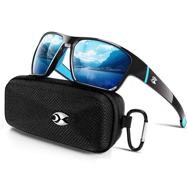 suoso Sports Polarized Sunglasses for Men TR90 UV400 Protection Sun Glasses Womens Wrap Around Goggles for Drving Fishing