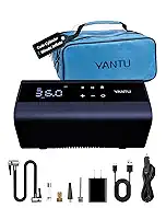 YANTU Dual Cylinder Tire Inflator Portable Air Compressor With 8.3-Inch Large Digital Screen,12V Cordless/battery powered Car Air Pump For Car Tires，Electric Auto Shut Off for Truck/Bike/Pickup/Moto
