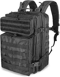 Militär Rucksack Herren,45L Groß Rucksack Wasserdicht Outdoor Assault Survival Wanderrucksack Herren, Taktischer Backpack Geeignet für Camping,Jagd,Wandern und Andere Outdoor-Aktivitäten(Schwarz)