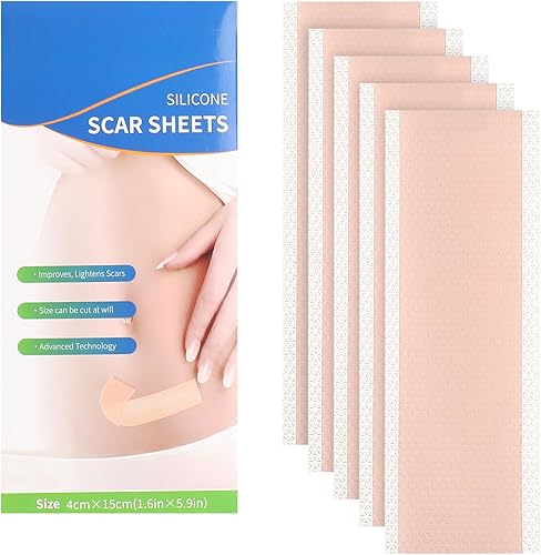 Hojas de silicona para cicatrices, 5 unidades, cinta de silicona para cicatrices de 30 pulgadas, tiras de eliminación de cicatrices sin dolor,