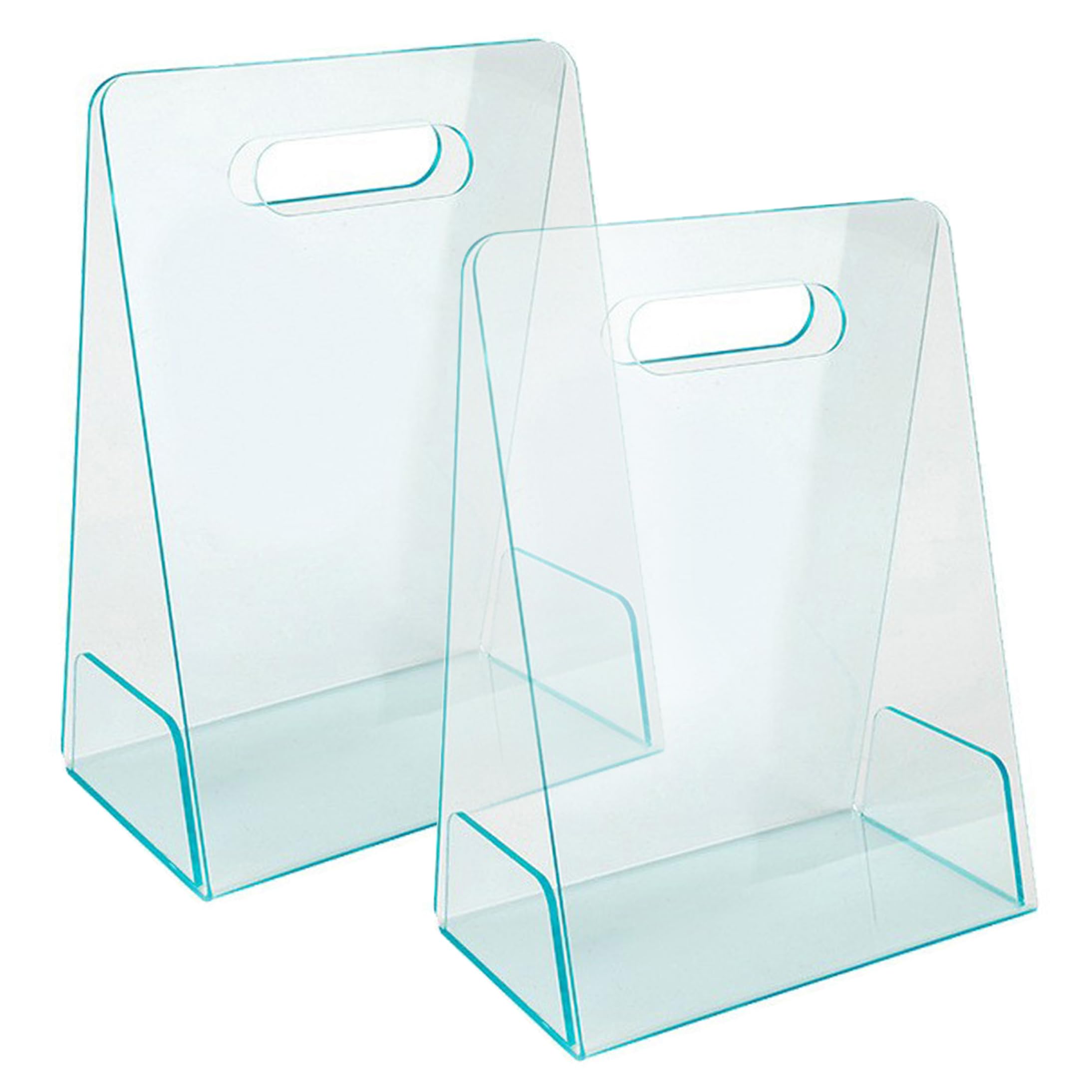 2 pezzi di fioriera in acrilico borsa di fiori trasparente con manici forniture scatola portatile portatile per matrimoni, compleanni, vacanze, trasparente