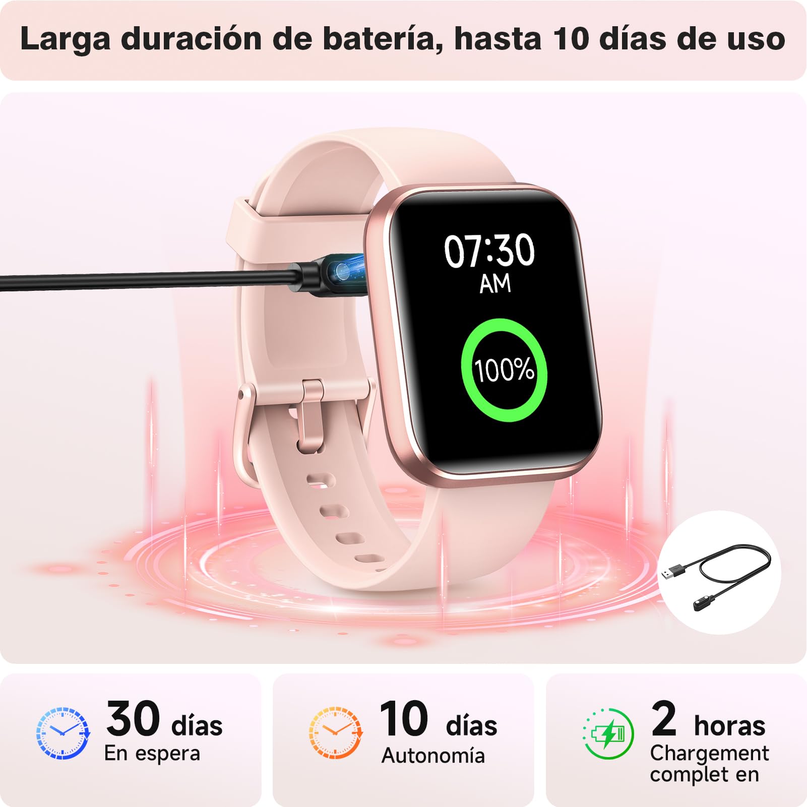 Montre Connectée Femme Smartwatch 1.8" Appel Bluetooth Alexa IP68 Podomètre Calories